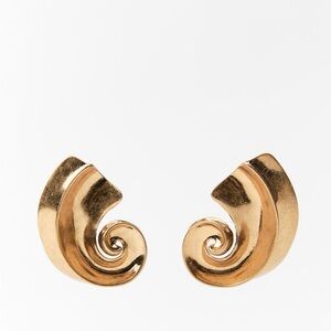 Gold Semi-Circular Earrings - Women Jewelry